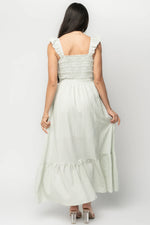 Jenny Smocked Maxi Dress | Sage + White