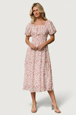 Dorine Midi Dress | Ivory + Blush Floral