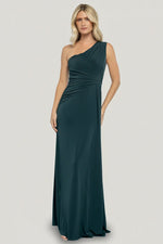 Adrianna One Shoulder Gown | Deep Topaz