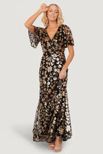 Esme Sequin Dress | Black + Gold