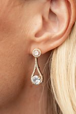 Balini Pave Drop Earrings | Gold