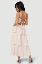 Odette Tiered Dress | Natural + White