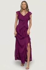 Margaret Ruffle Maxi Dress | Orchid