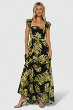 Encinitas Maxi Dress | Tropical Green + Black