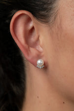 Livvy Pearl Stud Earrings | Silver