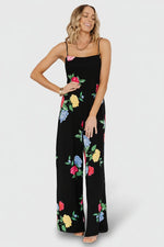 Brooklyn Wide Leg Jumpsuit | Black Floral