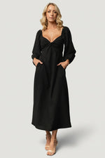 Rosalie Back Tie Dress | Black