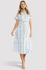 Jimena Midi Dress | Blue + Green Print