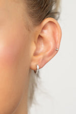 Halo Huggie Hoop Earrings | Silver