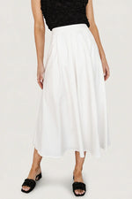 Katie Pleated Midi Skirt | Off White