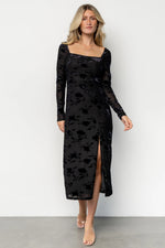 Tamara Midi Dress | Black Floral