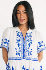Palomina Short Dress | Cobalt Print