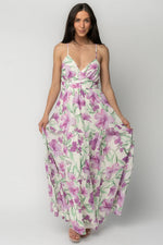 Lina Maxi Dress | Purple + White Floral