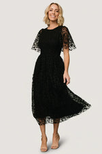 Kendra Embroidered Dress | Black