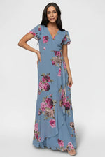 Willa Maxi Dress | Slate Blue Floral