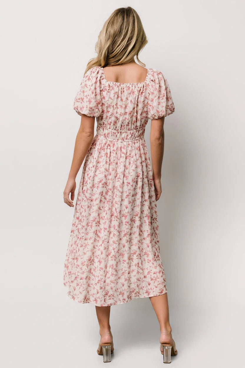 Dorine Midi Dress | Ivory + Blush Floral