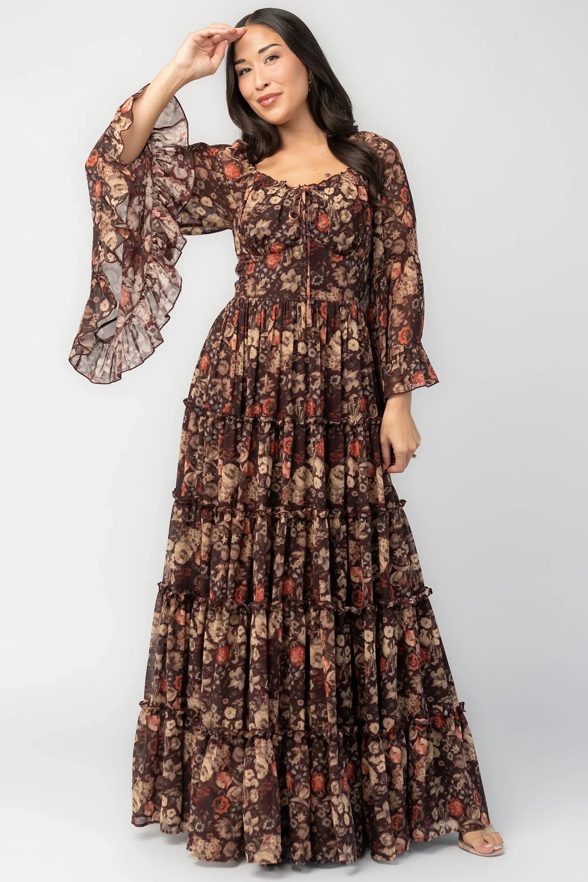 Ashwood Boho Maxi Dress | Brown Floral