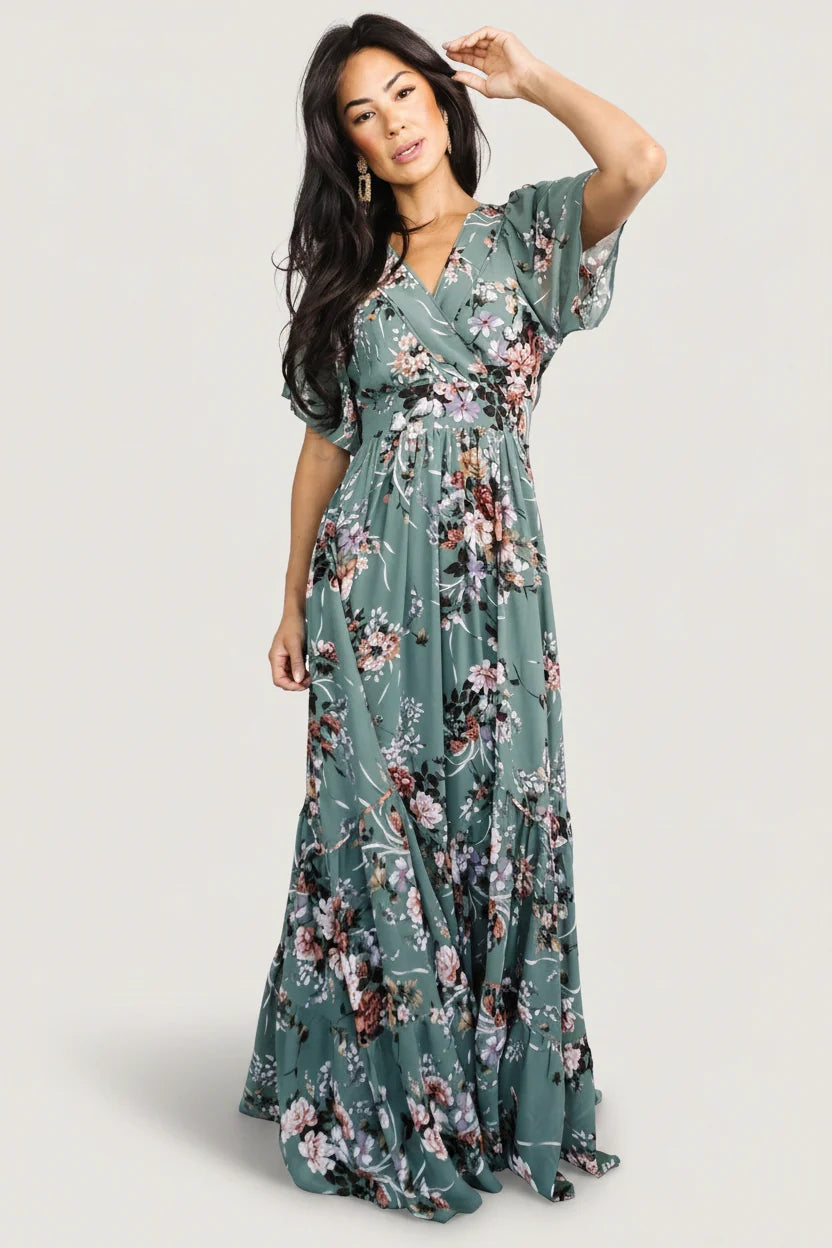 Katherine Maxi Dress | Dusty Green Floral