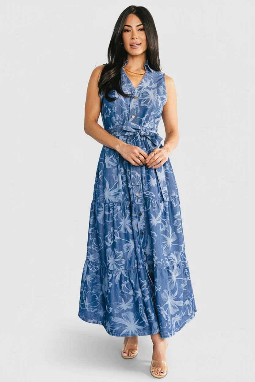 Rocío Soft Denim Dress | Blue Print