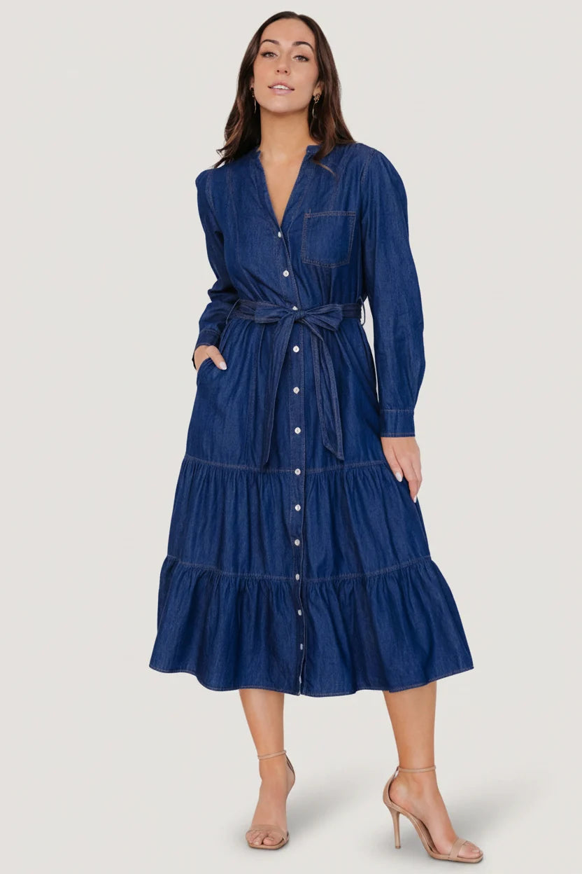 Misty Midi Dress | Denim Blue