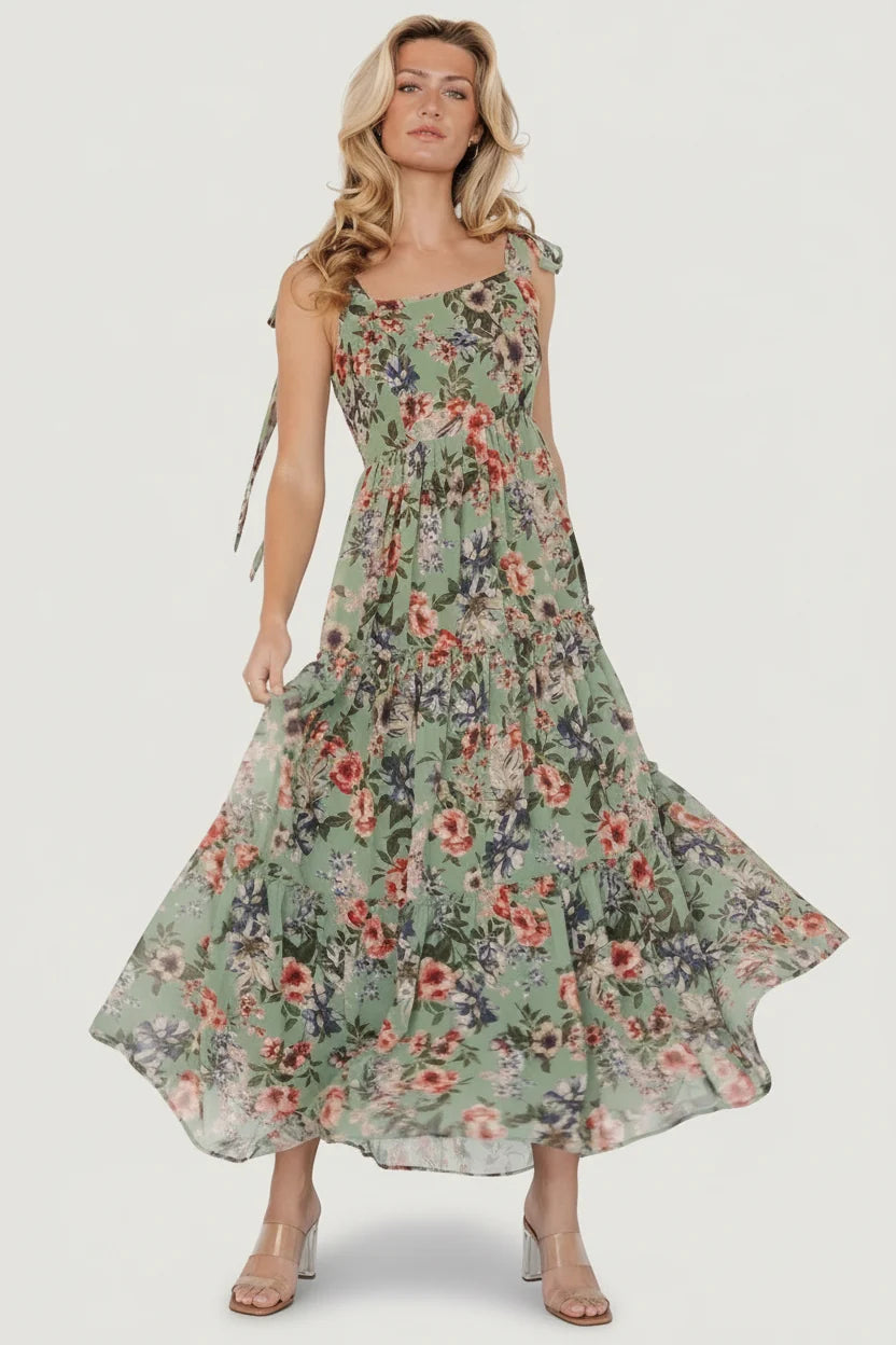 Anita Maxi Dress | Green Multi Floral