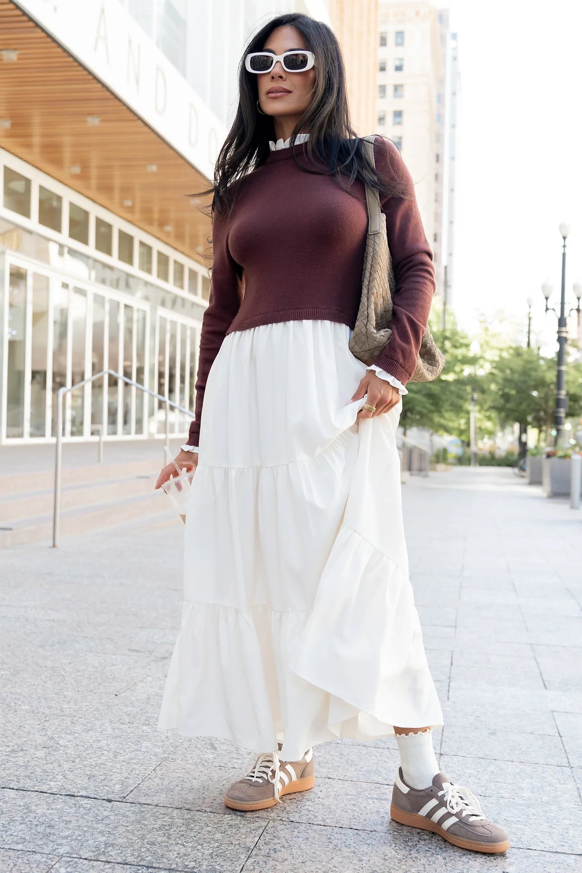 Sophie Sweater Dress | Mahogany + Ivory