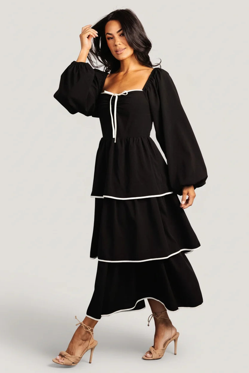 Barcelona Tiered Dress | Black