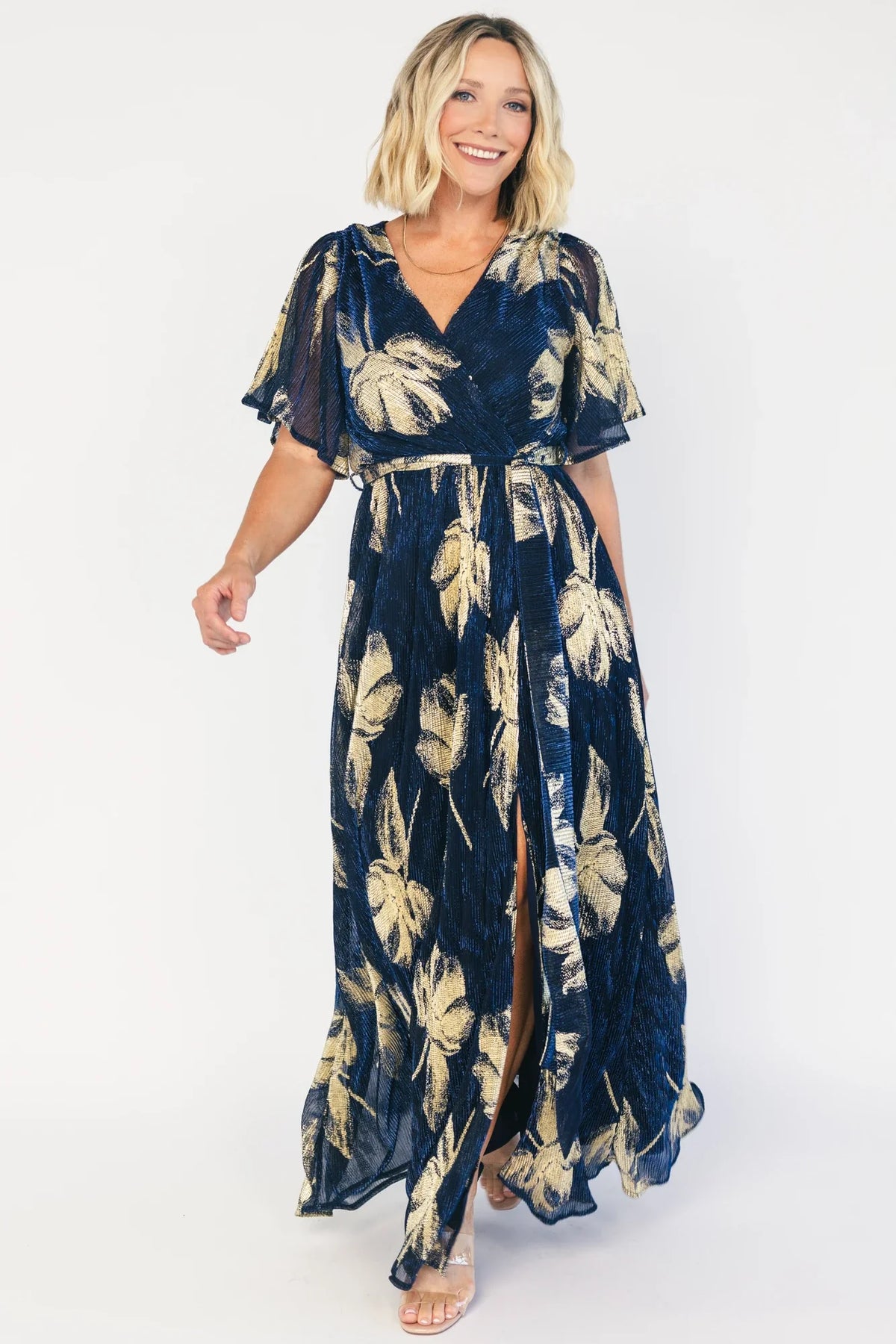 Rachel Maxi Dress | Navy + Gold