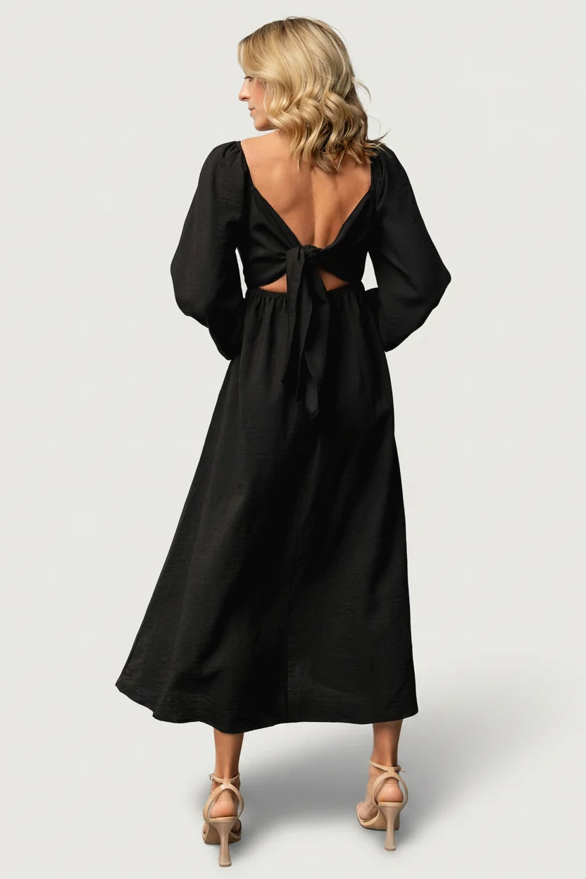 Rosalie Back Tie Dress | Black
