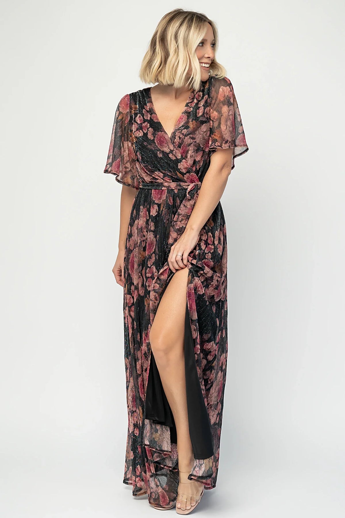 Rachel Maxi Dress | Black + Pink