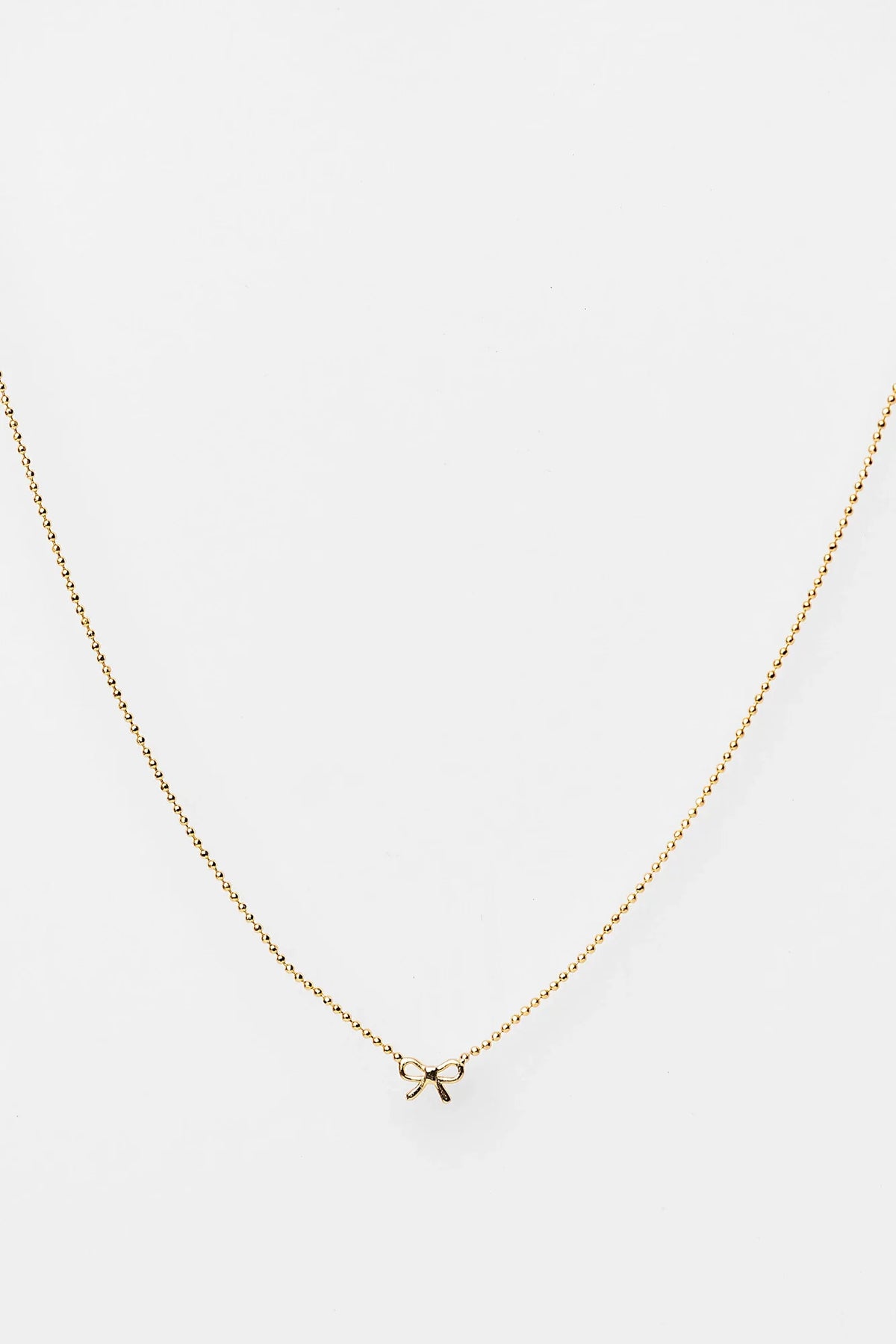 Holly Ribbon Bow Necklace | Gold
