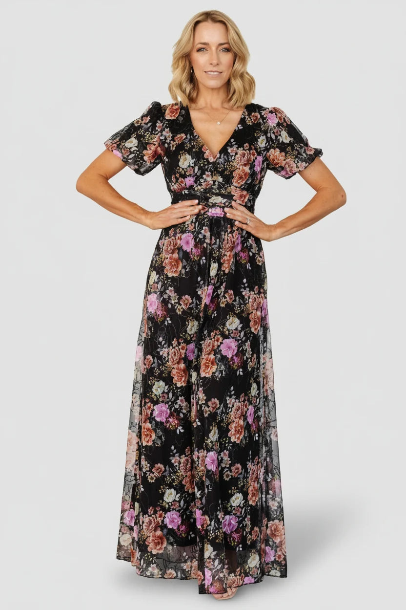 Ardley Maxi Dress | Black Multi Floral