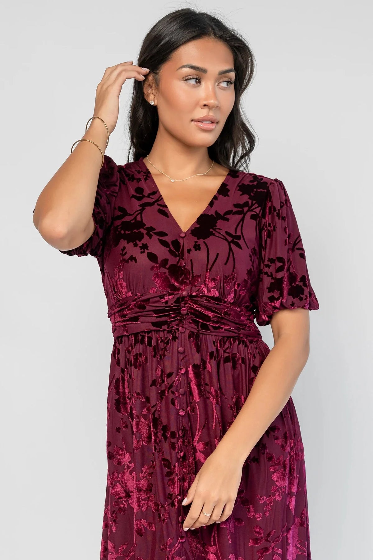 Dahlia Velvet Dress | Mulberry Floral