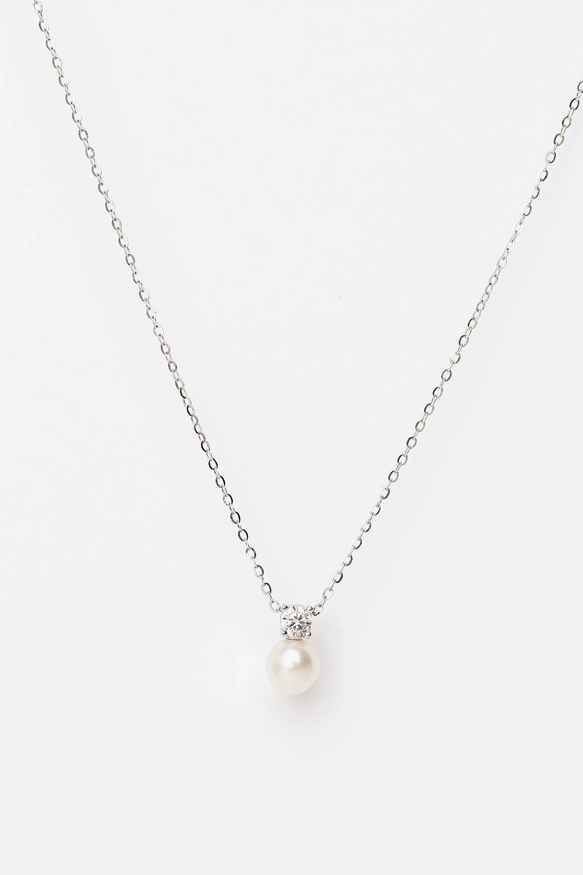 Addilyn Pearl Necklace | Silver