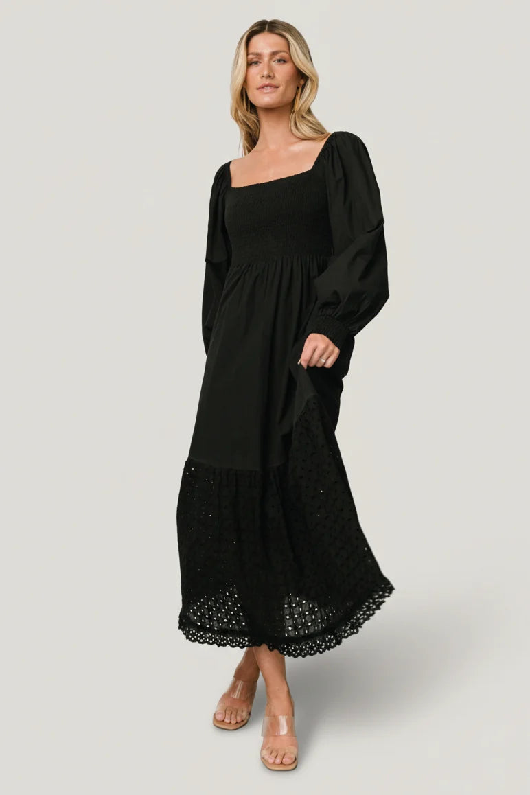 Chandler Eyelet Maxi Dress | Black