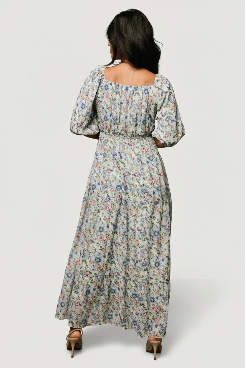 Ginny Maxi Dress | Light Green Floral