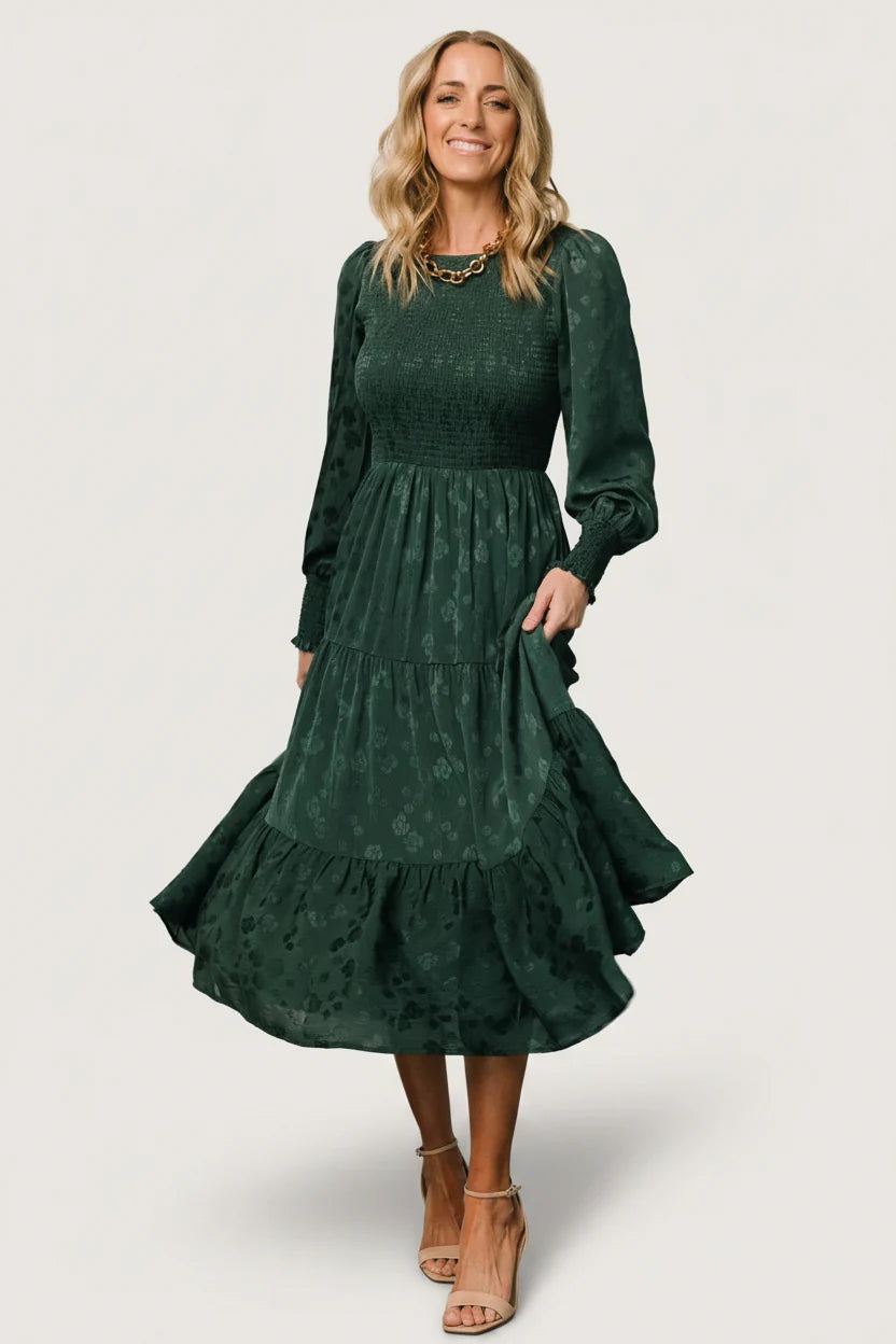 Stockholm Smocked Dress | Dark Green