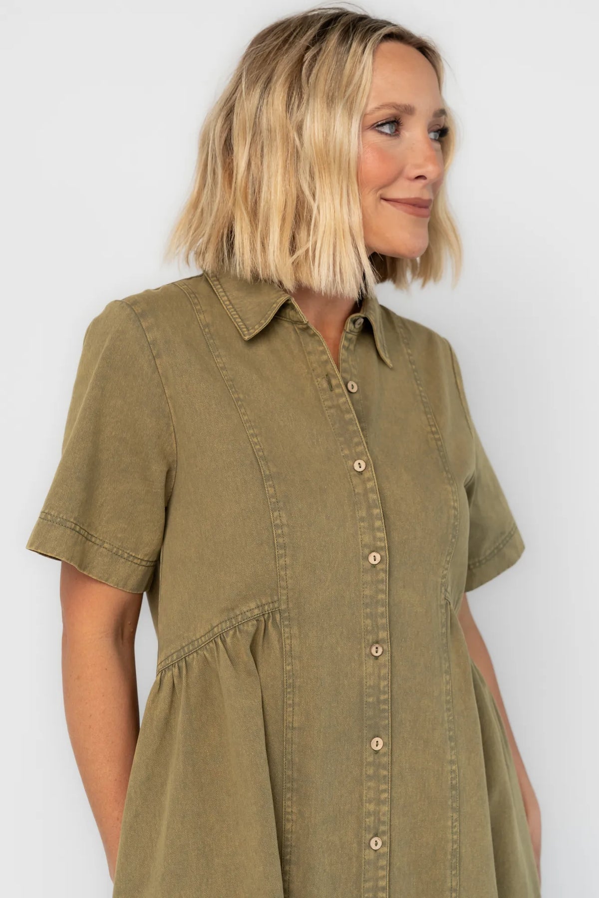 Lenore Button Up Dress | Olive