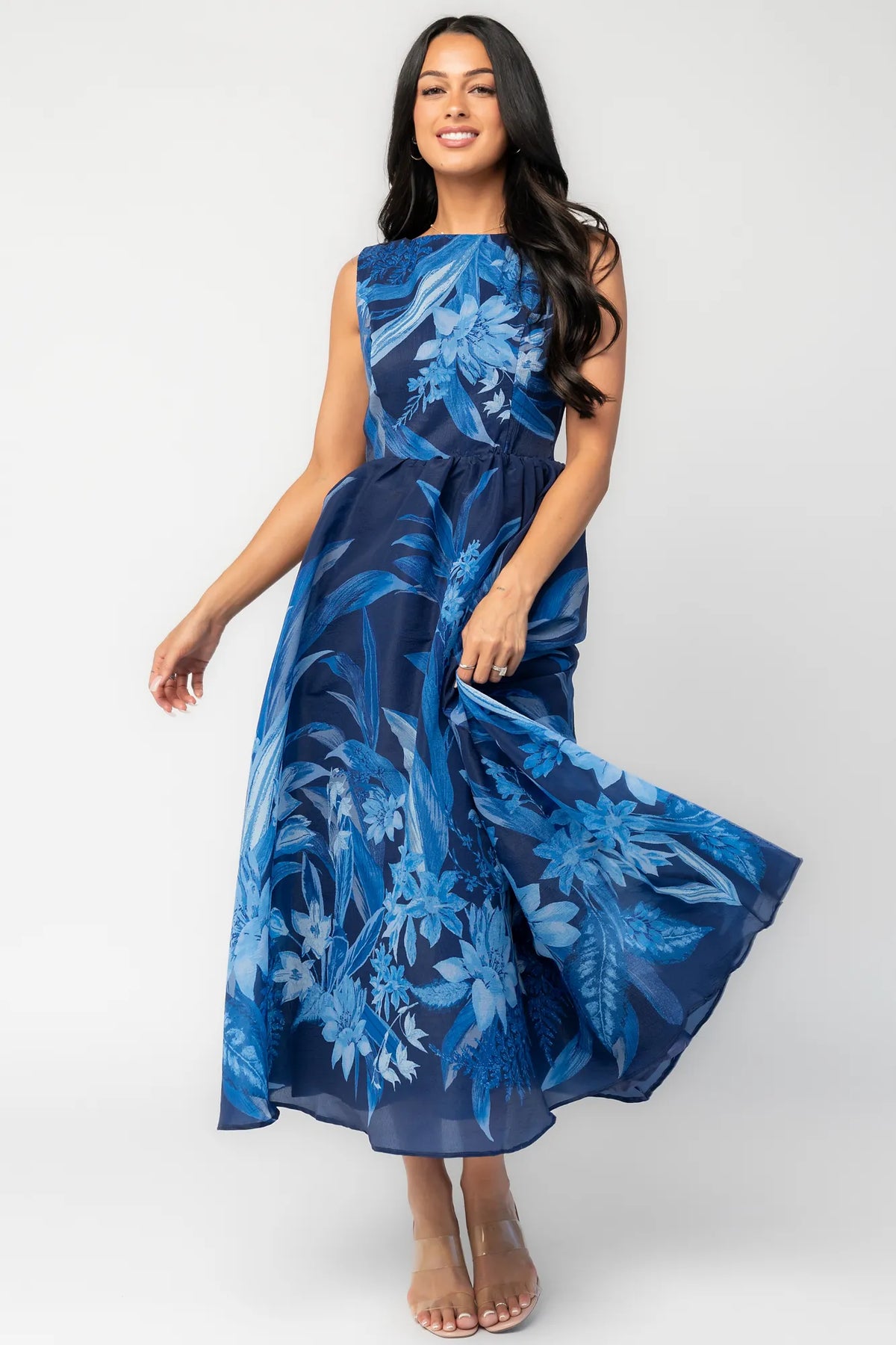 Hudson Midi Dress | Dark Blue Multi