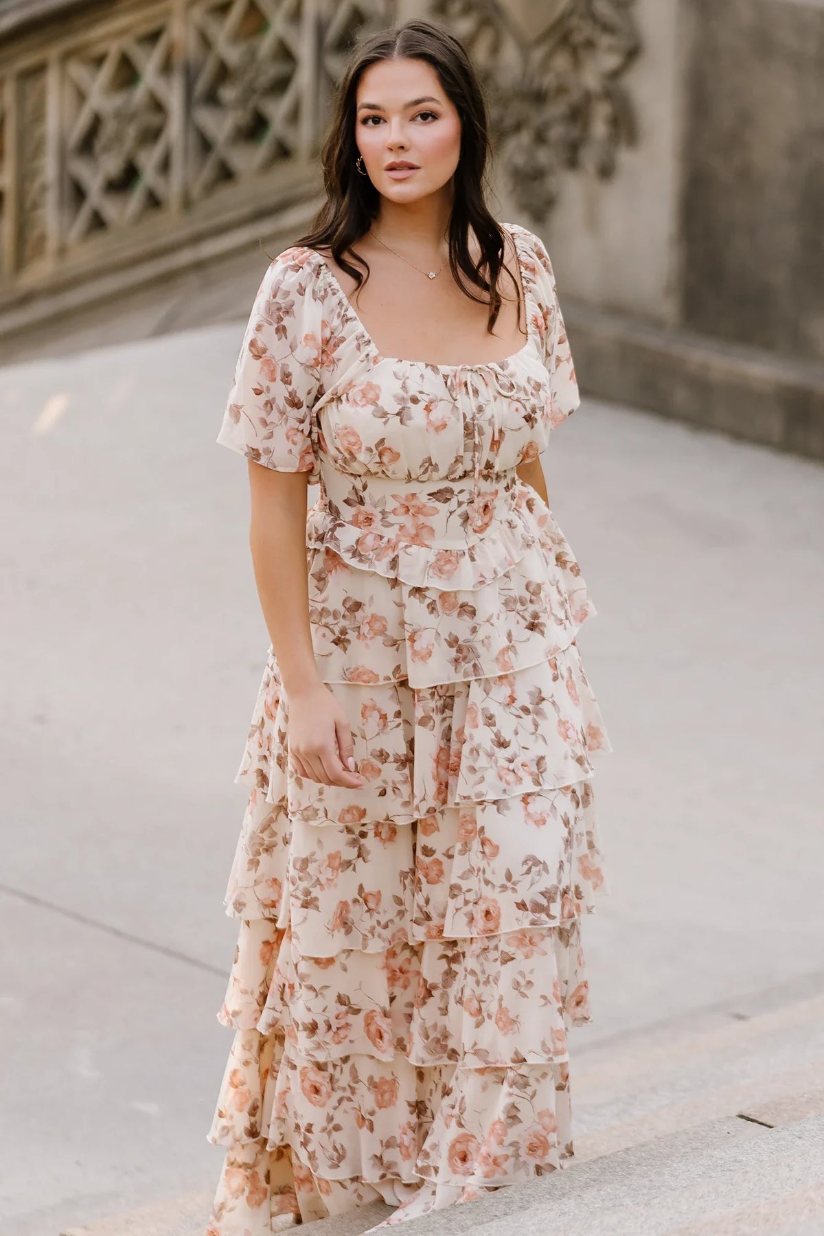 Bliss Tiered Maxi Dress | Vintage Cream Floral