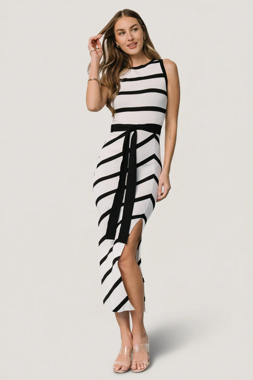 Chelsea Knit Dress | White + Black