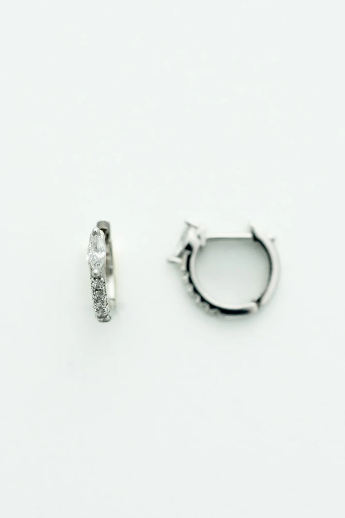 Halo Huggie Hoop Earrings | Silver