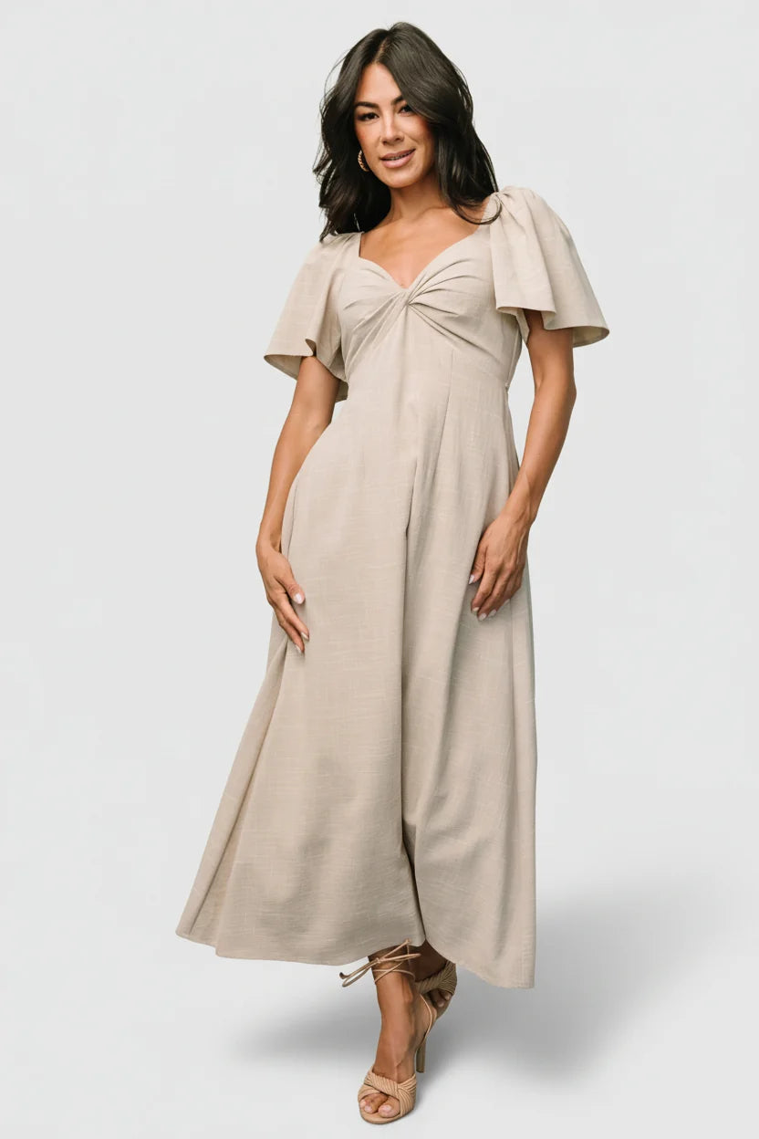 Indie Back Tie Dress | Oatmeal