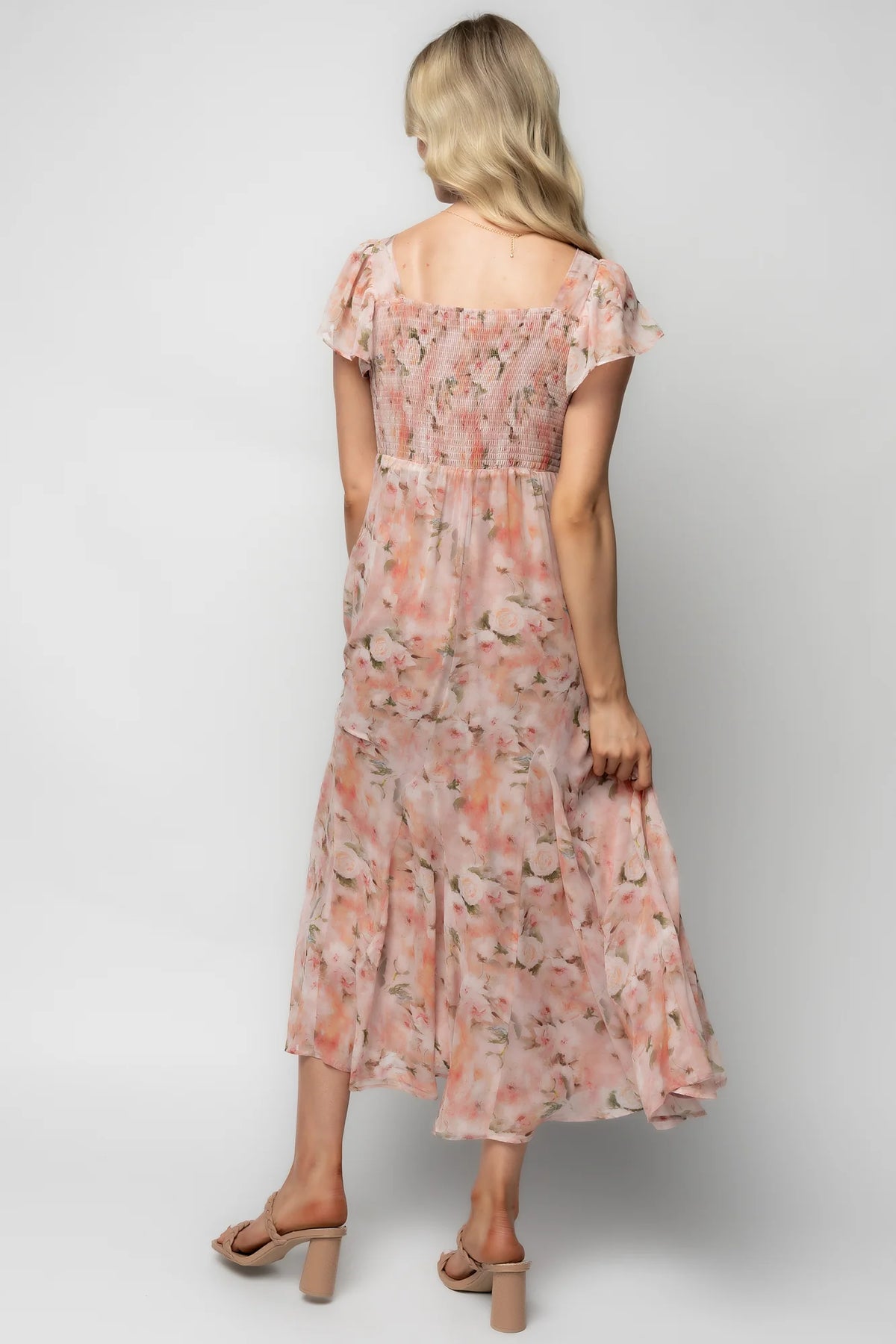 Teuila Midi Dress | Blush Floral