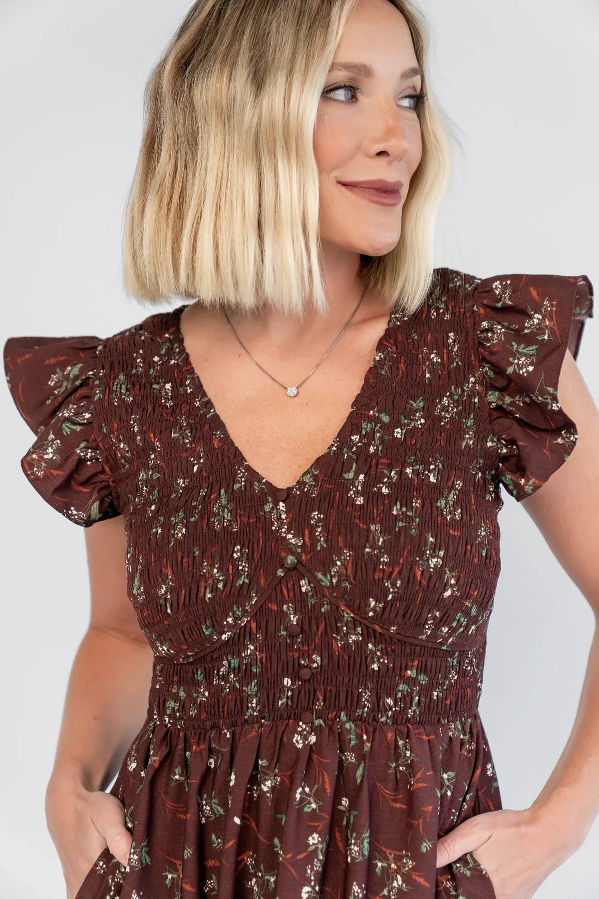 Tilly Smocked Dress | Dark Clove Floral