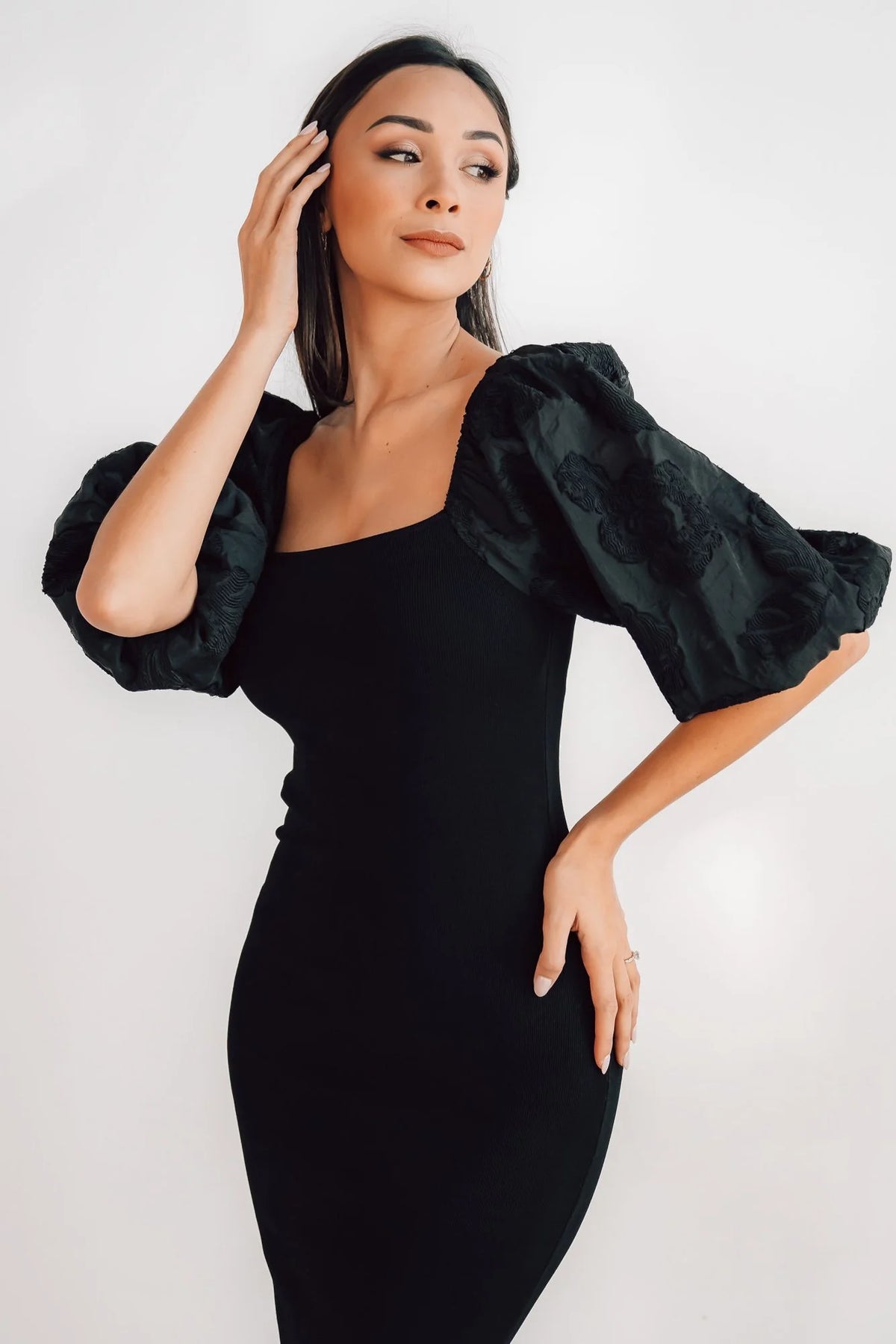 Weyland Bodycon Midi Dress | Black