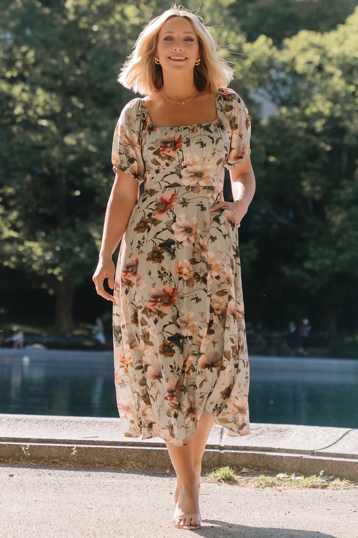 Charlotte Midi Dress | Sage Floral