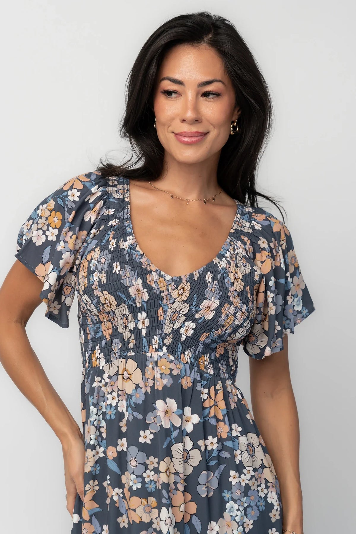Joanie Smocked Dress | Slate Floral