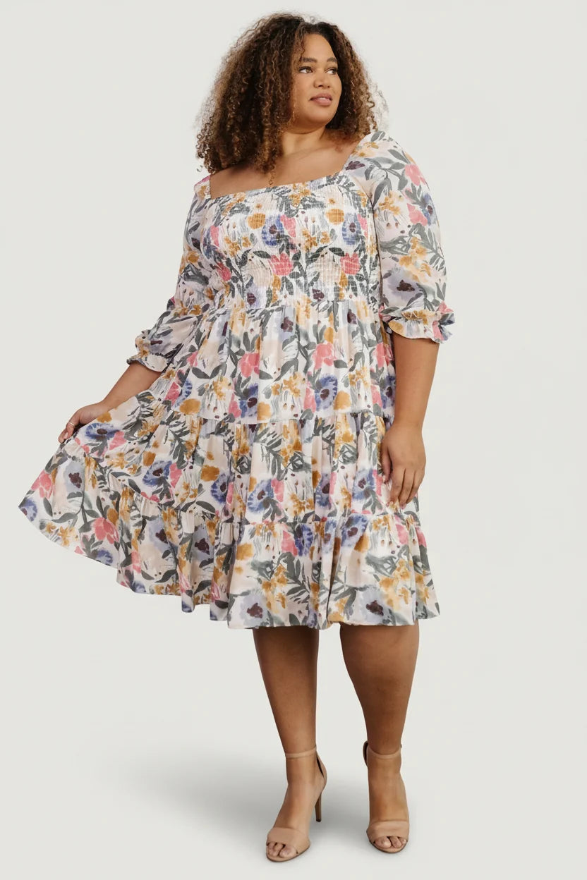 Marta Smocked Midi Dress | Multi Floral