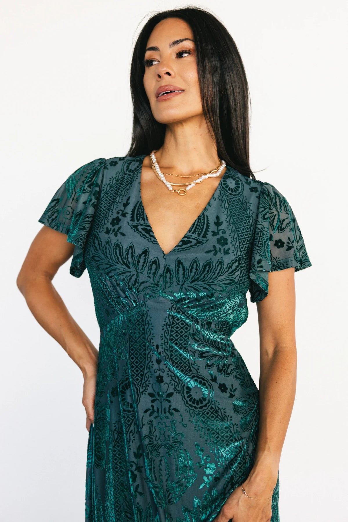 Kimberly Velvet Maxi Dress | Emerald